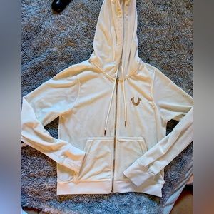 True Religion velour zip up hoodie